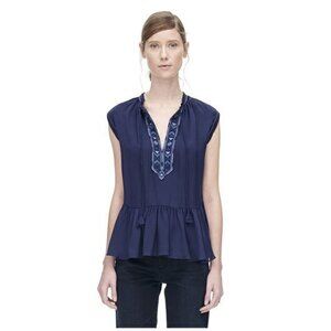 Rebecca Taylor Silk Embroidered Top